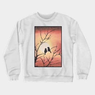 Love Birds in Brown Sunset Crewneck Sweatshirt